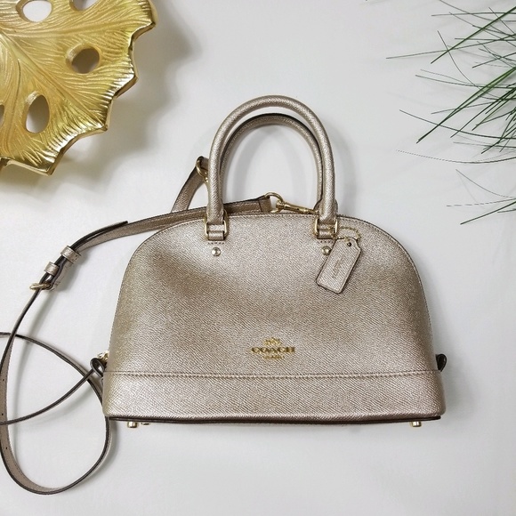 Coach Handbags - Coach Platinum Leather Crossbody Purse